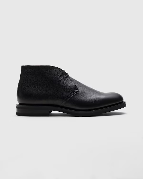 Soft Grain Leather Desert Boot Black