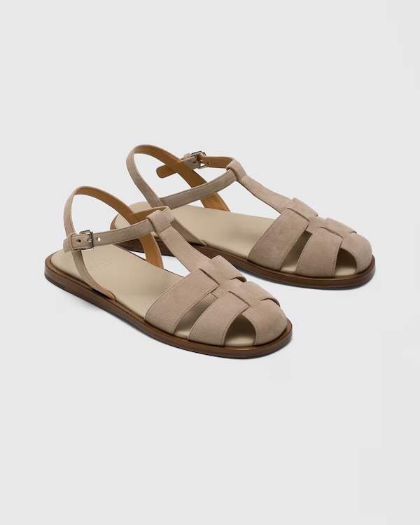 Suede Sandal Stone