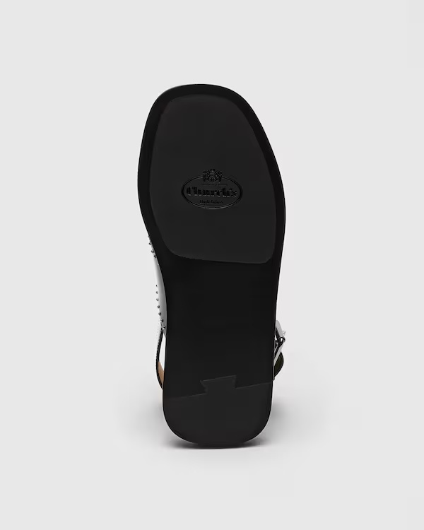 Leather Crisscross Sandal with Studs Black 6 Leather Crisscross Sandal with Studs Black