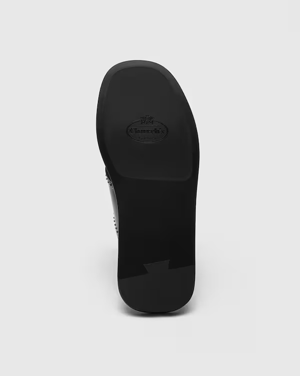 Leather Crisscross Sandal with Studs Black