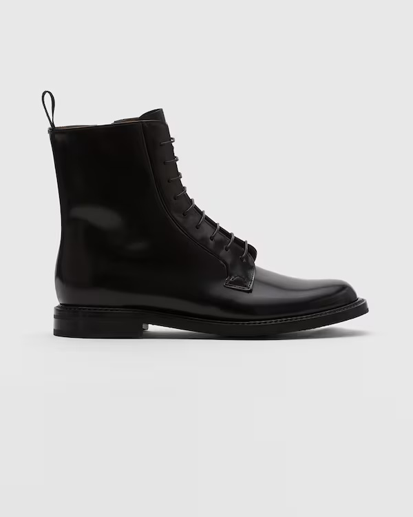 Polished Binder Lace Up Boot Black