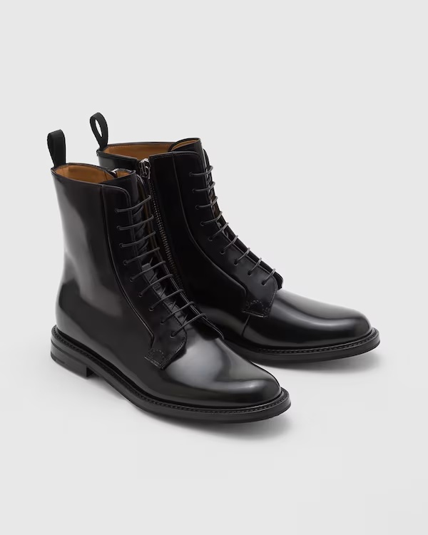 Polished Binder Lace Up Boot Black