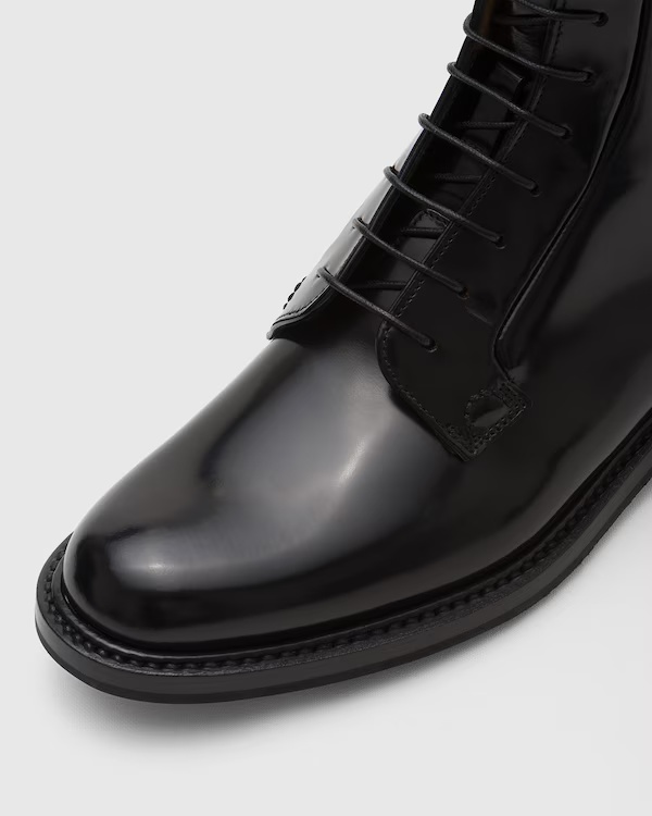 Polished Binder Lace Up Boot Black