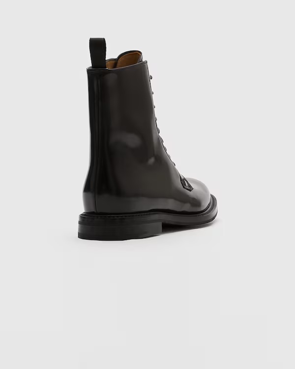 Polished Binder Lace Up Boot Black