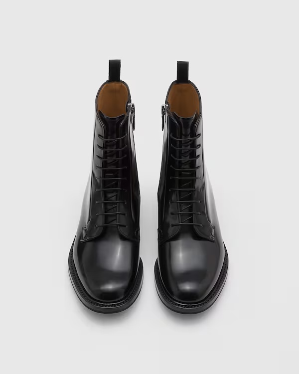 Polished Binder Lace Up Boot Black