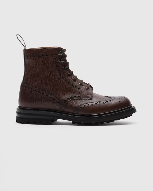 Highland Grain Lace-Up Boot Brogue Ebony