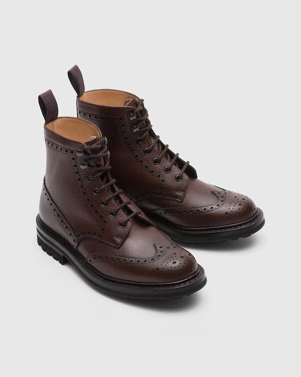 Highland Grain Lace-Up Boot Brogue Ebony