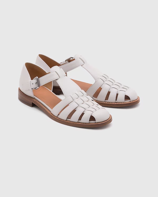 Prestige Calf Leather Sandal White