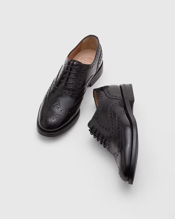 Brushed calfskin lace-ups Black