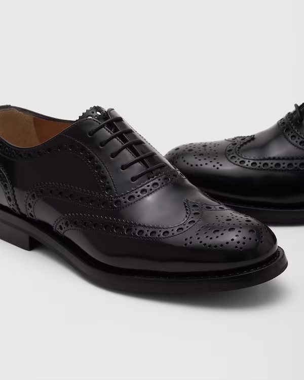 Brushed calfskin lace-ups Black