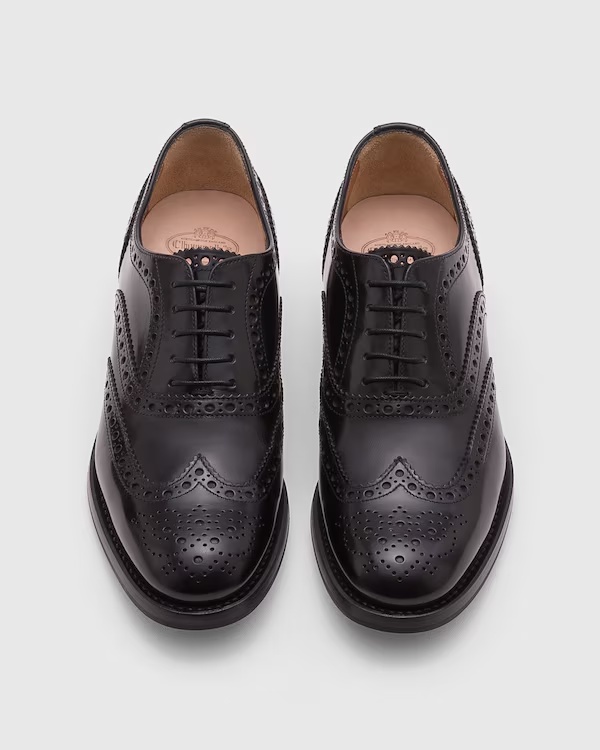 Brushed calfskin lace-ups Black