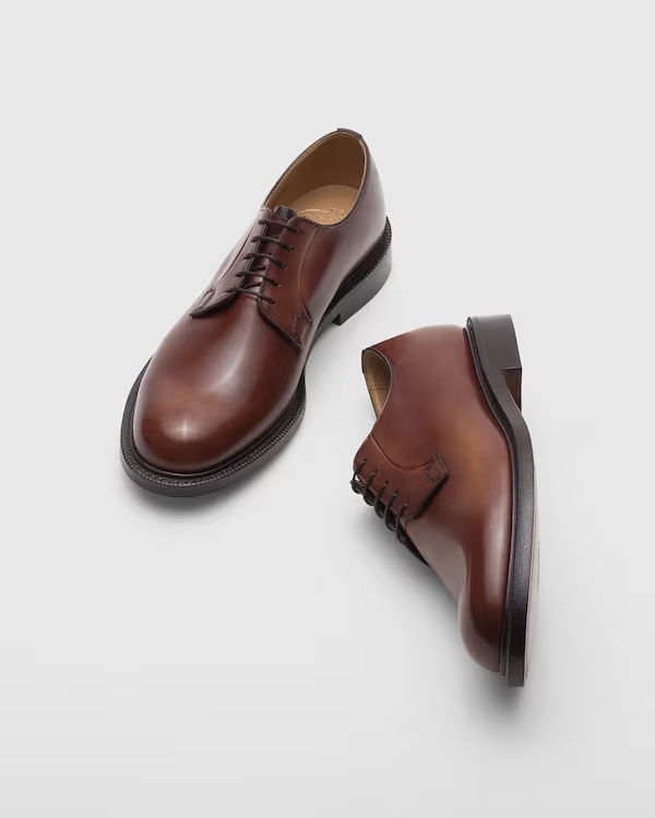 Bleached Calfskin Derby Burnt