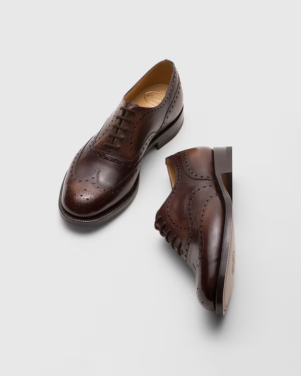 Bleached Calfskin Oxford Brogue Ebony