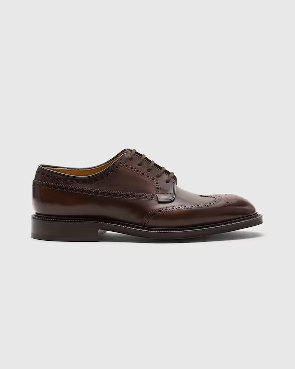 Bleached Calfskin Derby Brogue Ebony