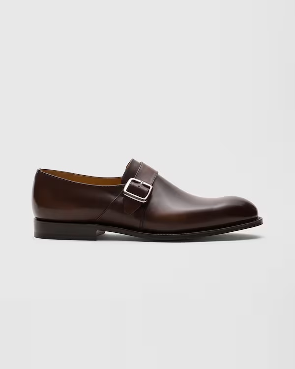 Bleached Calfskin Monk Strap Ebony