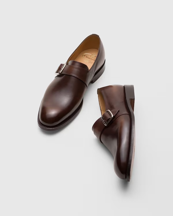 Bleached Calfskin Monk Strap Ebony