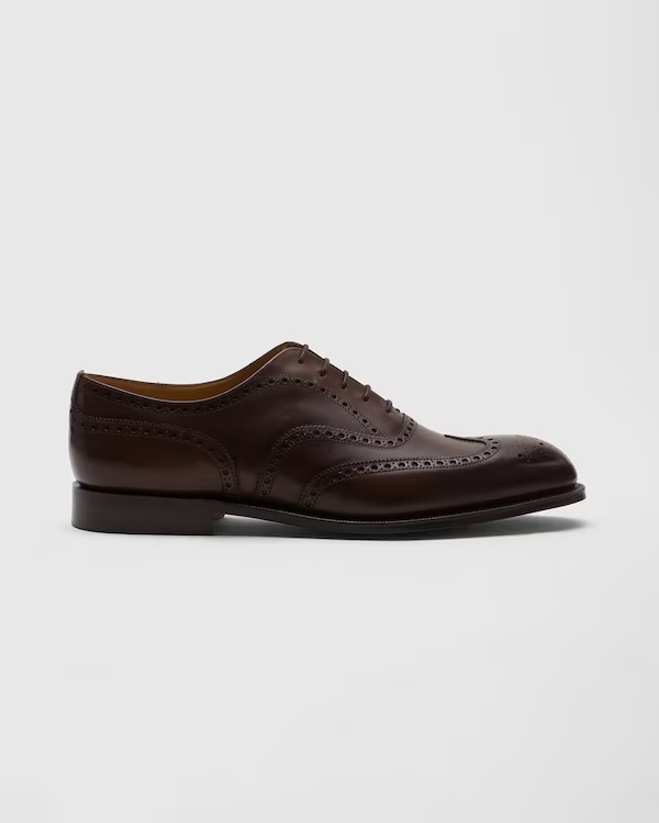 Bleached Calfskin Oxford Brogue Ebony