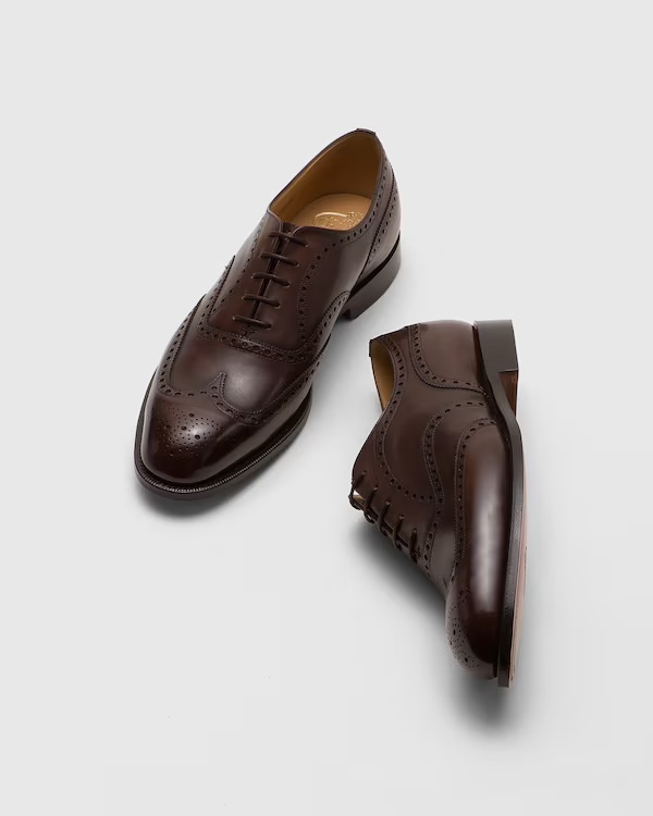 Bleached Calfskin Oxford Brogue Ebony