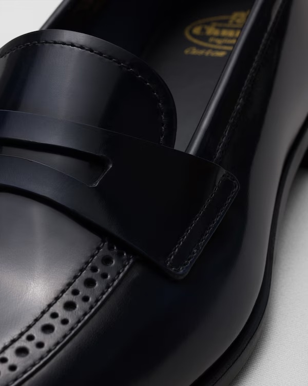 Polished Fumé Leather Loafer Blue