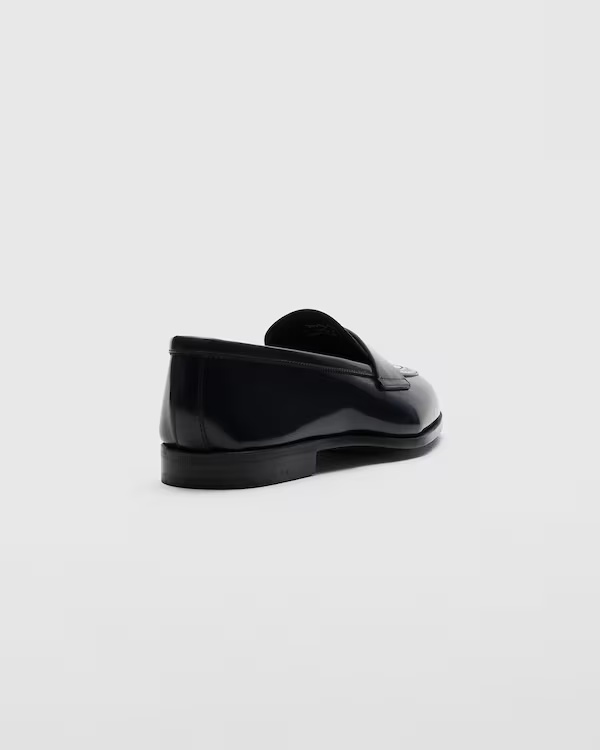 Polished Fumé Leather Loafer Blue