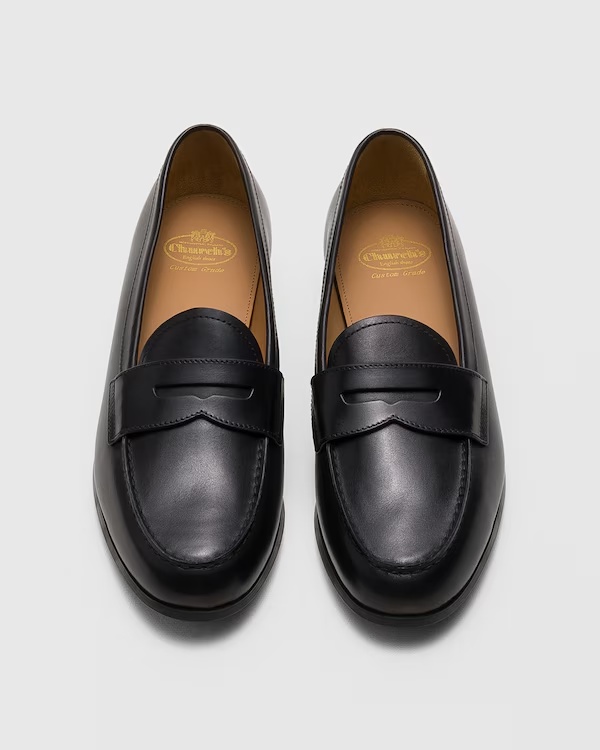 Bleached Calfskin Leather Loafer Black 5 Bleached Calfskin Leather Loafer Black