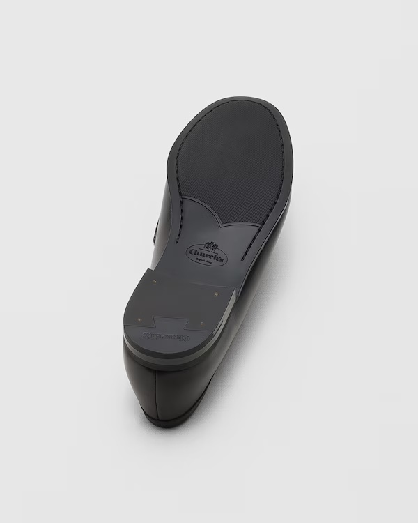 Bleached Calfskin Leather Loafer Black 6 Bleached Calfskin Leather Loafer Black