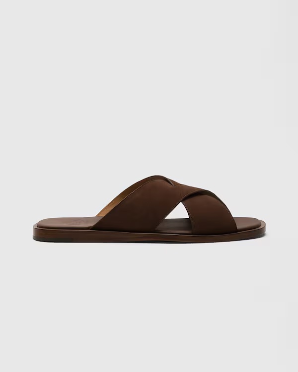 Suede Crisscross Sandal Burnt