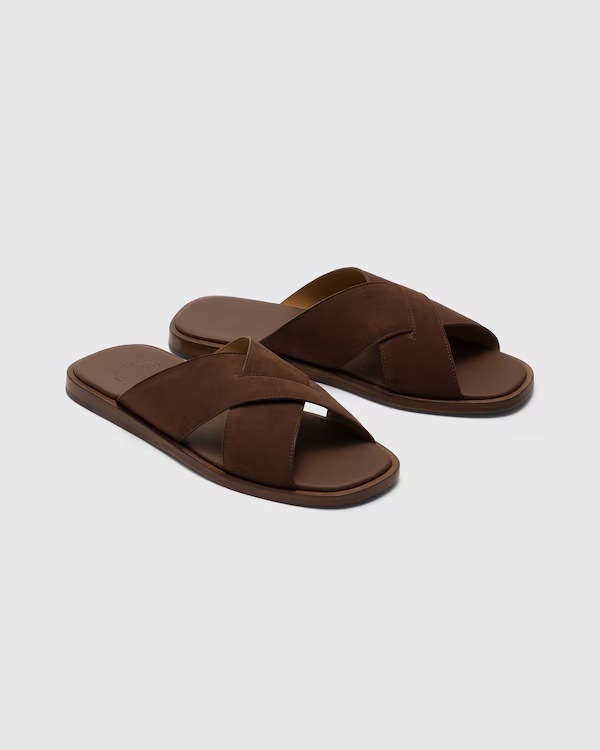 Suede Crisscross Sandal Burnt