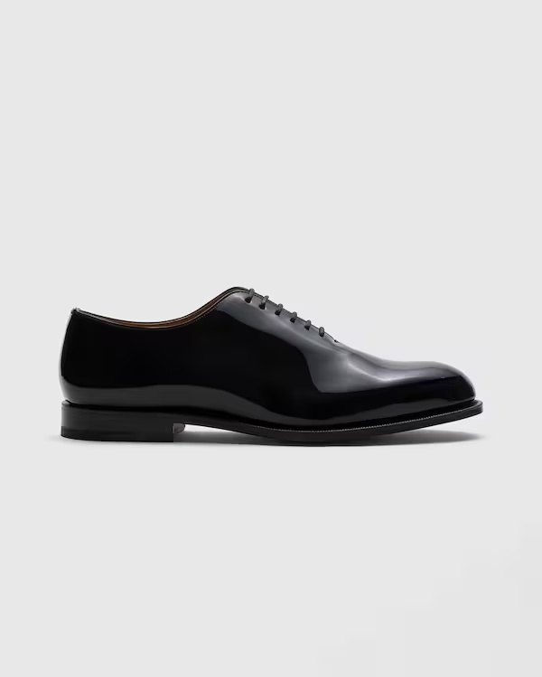 Patent Leather Whole Cut Oxford Black