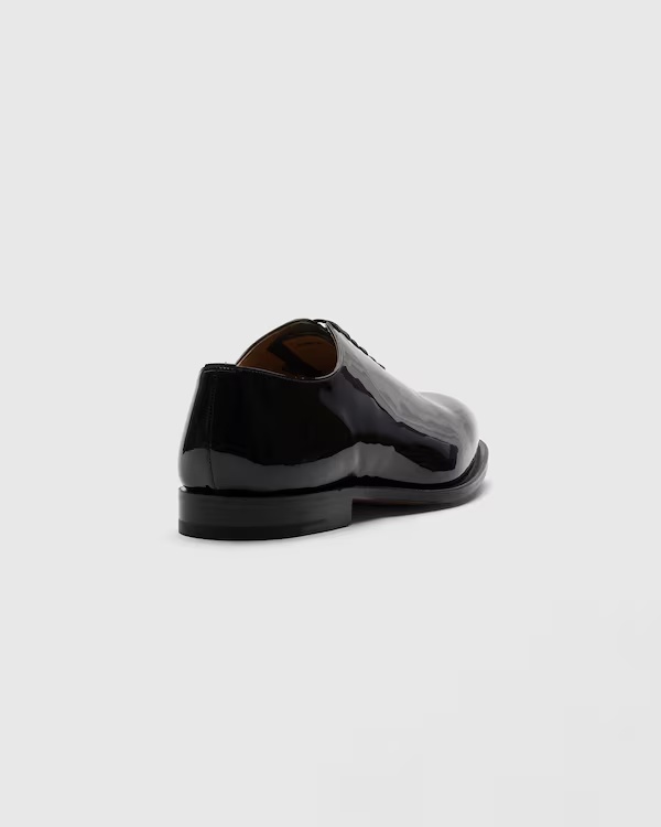 Patent Leather Whole Cut Oxford Black