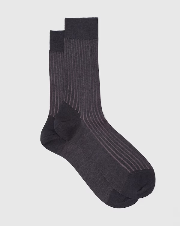 Cotton Ribbed Short Grey