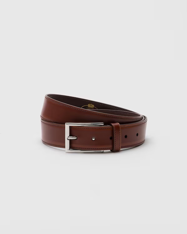 Bleached Calfskin Belt Burnt