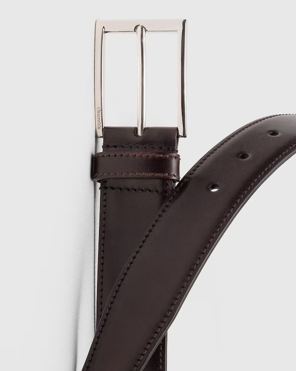 Bleached Calfskin Belt Ebony