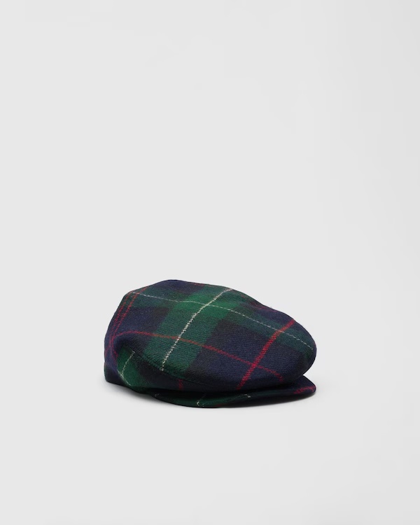 Shetland Wool Tartan Fabric Driver Cap Navy