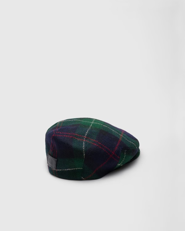 Shetland Wool Tartan Fabric Driver Cap Navy