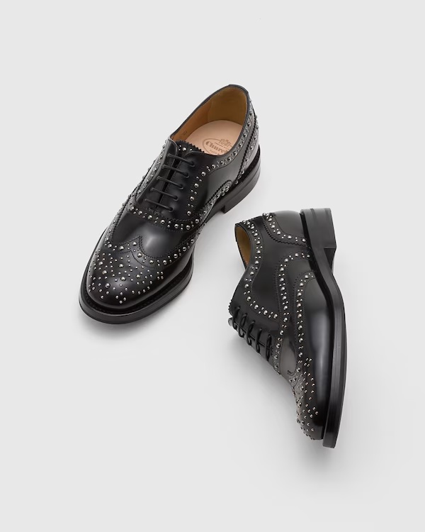 Polished Binder Oxford Brogue  Stud Black