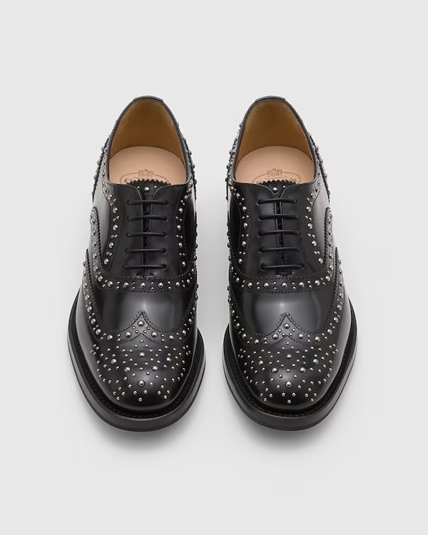 Polished Binder Oxford Brogue  Stud Black