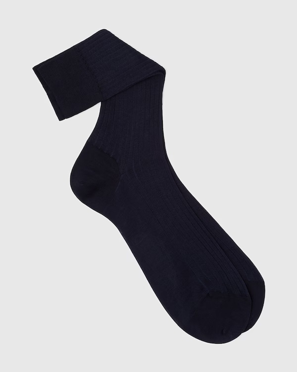 Cotton Ribbed Short Navy