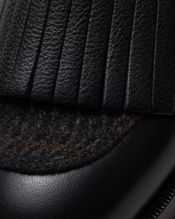 Soft Grain Leather Lace-up Monk Strap Black