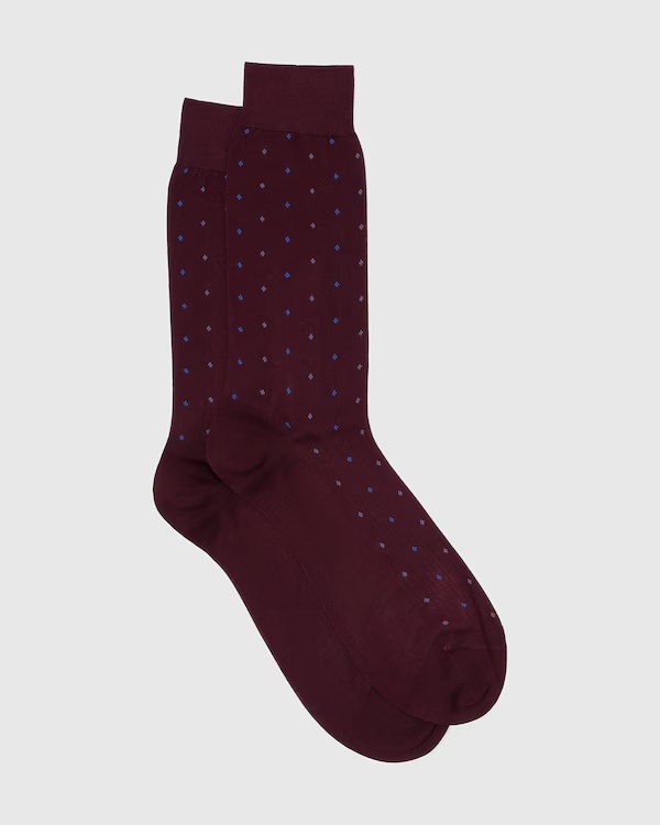Cotton Dot Short Burgundy