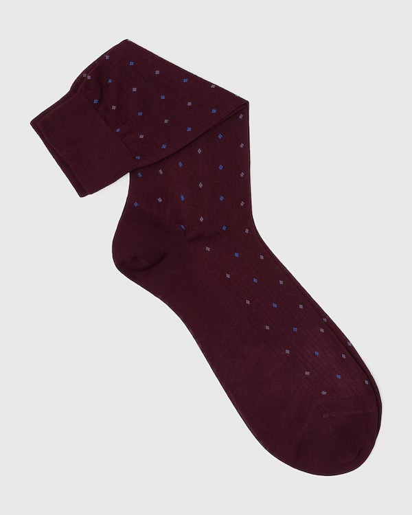 Cotton Dot Short Burgundy