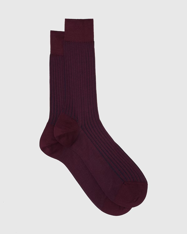 Cotton Ribbed Short Burgundy