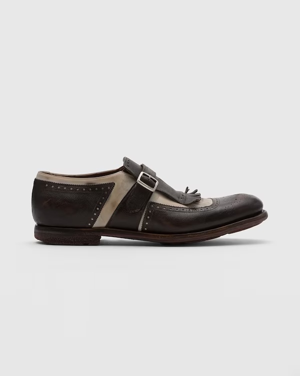 Glacè calf and Nabuk Loafer Ebony/White