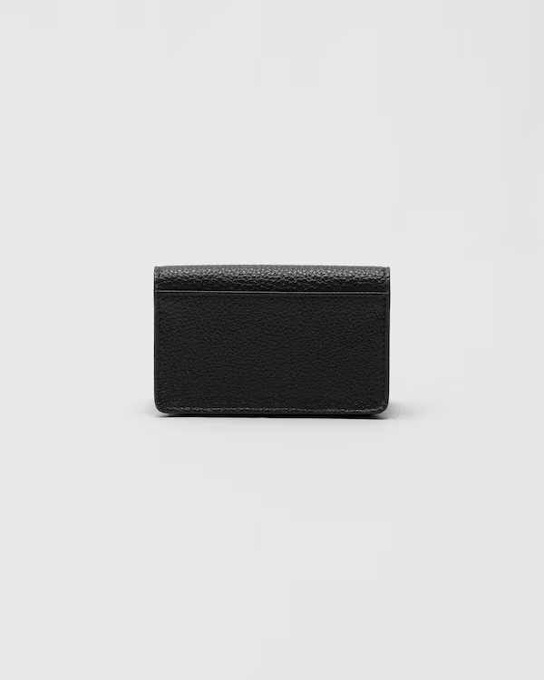 Deer Print Calfskin Card Holder Black