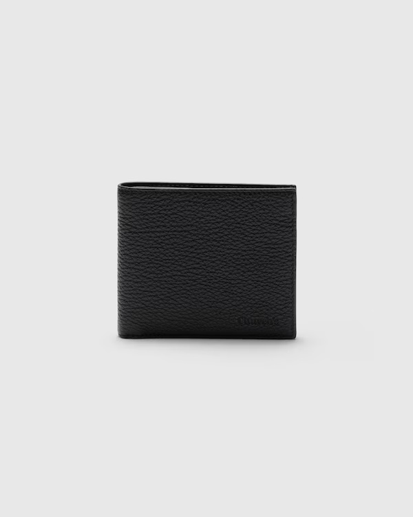 Deer Print Calfskin Wallet Black