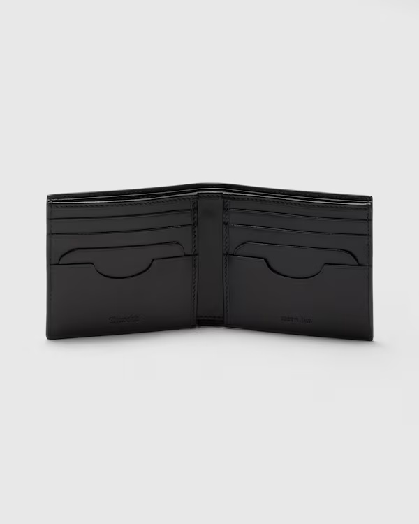 Deer Print Calfskin Wallet Black