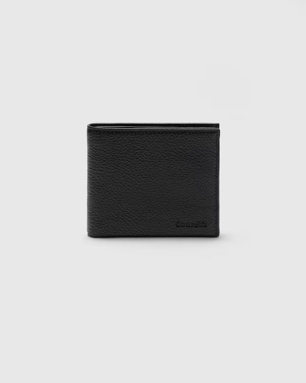 Deer Print Calfskin Wallet Black