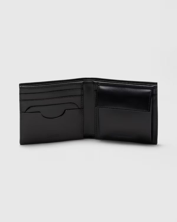 Deer Print Calfskin Wallet Black
