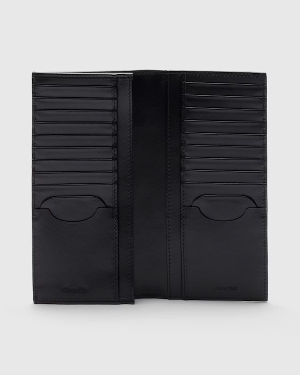 Large Soft Calfskin Coat Wallet Black