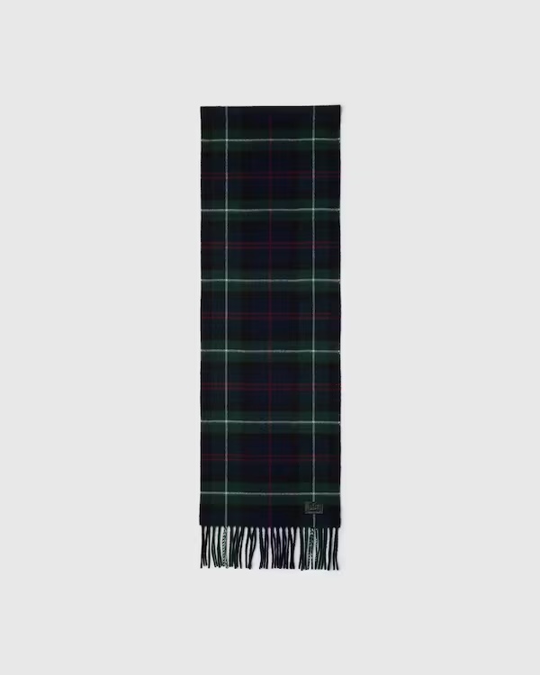 Cashmere Wool Tartan Scarf Blue/Red